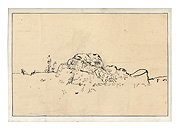 desert one rock in the middle