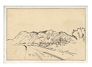 desert road and rocks