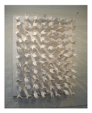 never no more abstract wood front view