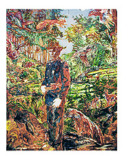 no title tropical landscape with ten hummingbirds